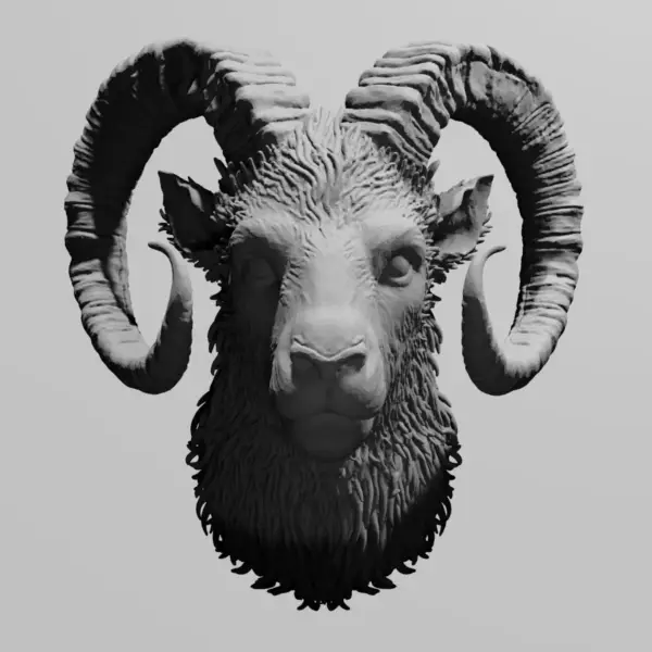 Capricorn Head STL Download, Horned Goat STL 3D Print File