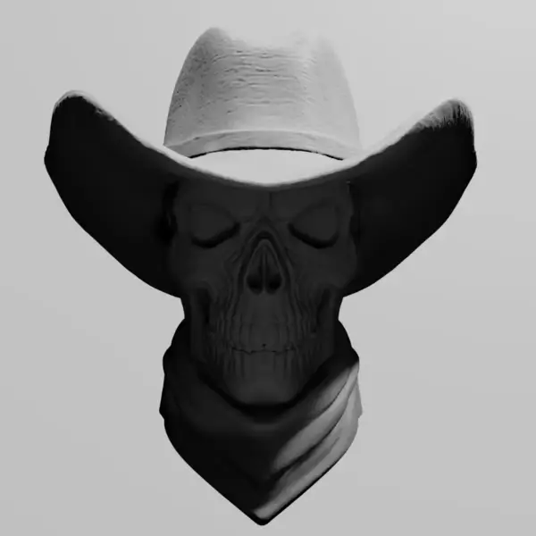 Cowboy Skull Head STL Download, Wild West STL 3D Print File