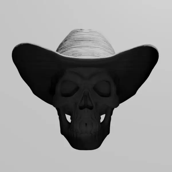 Cowboy Skull Head STL Download, Wild West STL 3D Print File